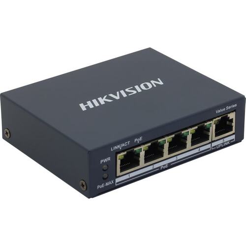 Коммутатор Hikvision DS-3E0505P-E/M 5x100/1000 Мбит/сек, неуправляемый